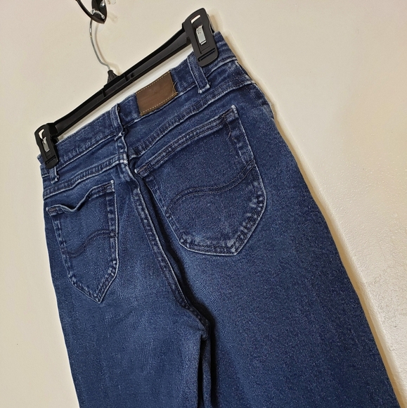 LEE Original Straight Womens Jeans Ultra High Waist Raw Hem Distressed Vintage - Picture 12 of 16